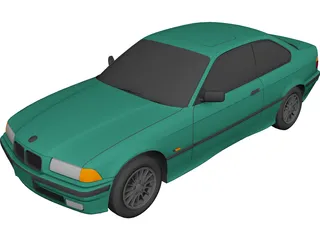 BMW 318i Coupe (1996) 3D Model 3D Preview