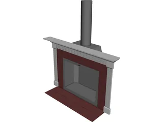 Basic Home Fireplace and Mantle 3D Model