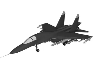 Sukhoi Su-27IB Flanker 3D Model