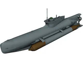 Seehund Midget Submarine 3D Model