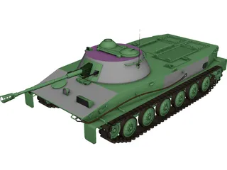 PT 76 Amphibious Tank 3D Model