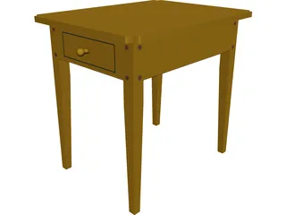 Table Colonial End 3D Model