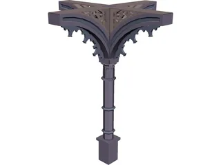 Column, 1800s Ornate 3D Model