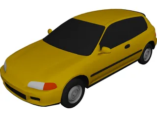 Honda Civic Hatchback 3D Model 3D Preview