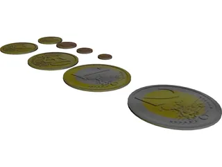 Euro Coins 3D Model