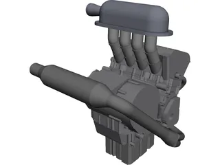 Yamaha R6 Engine CAD 3D Model