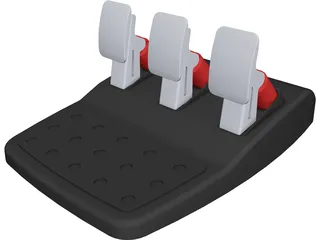 Logitech G25 Pedals CAD 3D Model