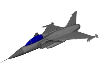 Saab JAS-39 Gripen CAD 3D Model