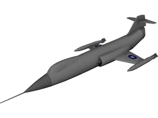Lockheed F-104 Starfighter CAD 3D Model