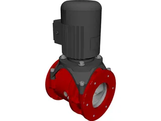 Screw Pump and Motor 3D Model