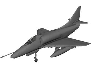 A-4 Skyhawk 3D Model 3D Preview