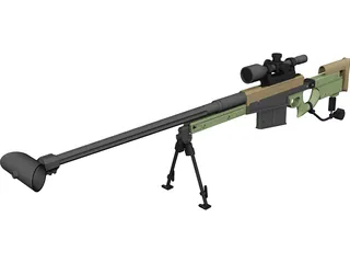 Sniper Rifle 3D Model