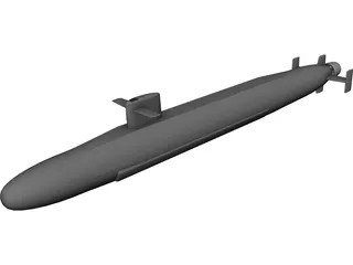 Le Triomphant class Missile Submarine 3D Model