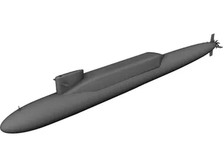 Jin class Missile Submairne 3D Model