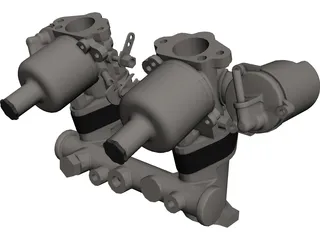 Carburetor SU HS2 CAD 3D Model
