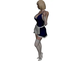 Waitress Woman Standing 3D Model