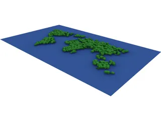 Digital World Map 3D Model