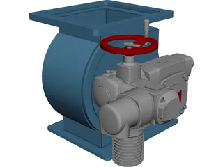 Silo Flow Control Valve CAD 3D Model