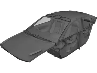 Interior Volvo S60 (2004) 3D Model 3D Preview
