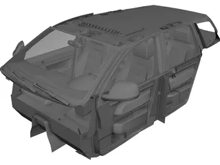 Interior Volkswagen Touareg R50 (2008) 3D Model