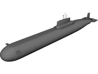 Nuclear Submarine 3D Model 3D Preview