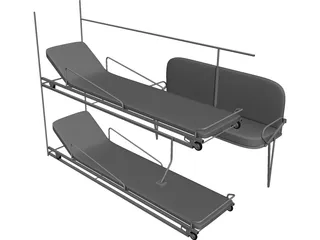 Rear Seats for Ambulance 3D Model