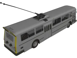 Trolley Bus 3D Model