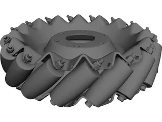 Mecanum Wheel Left CAD 3D Model
