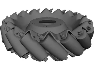 Mecanum Wheel Right CAD 3D Model