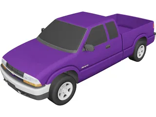 Chevrolet S10 3 Door Extended Cab (1998) 3D Model 3D Preview