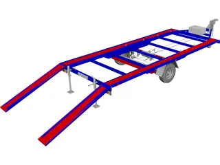 Military Trailer CAD 3D Model