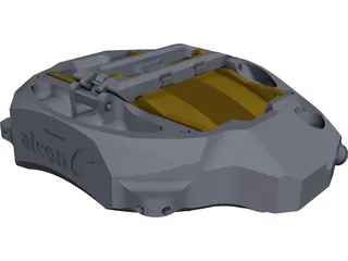 Brake Caliper Alcon GT CAD 3D Model