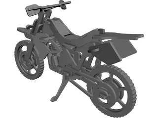 Plywood Motorcycle Enduro CAD 3D Model