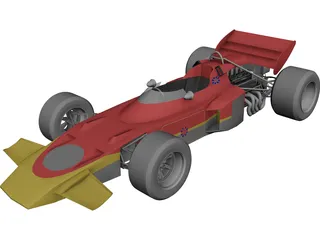 Lotus 72C F1 Car 3D Model 3D Preview