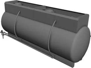 Truck Mount Fiberglass Chemical Tank 3D Model