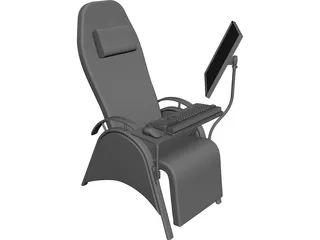 Chair with Workstation CAD 3D Model