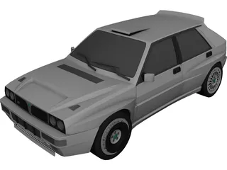Lancia Delta HF Rally Car 3D Model