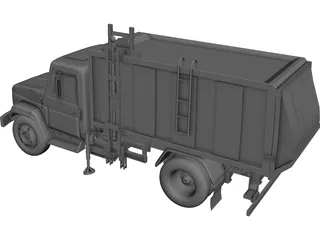 GAZ-3309 Garbage Truck 3D Model