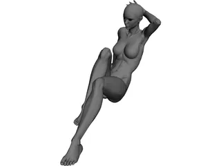 Woman Seating 3D Model