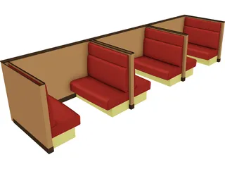 Booth Seating 3D Model