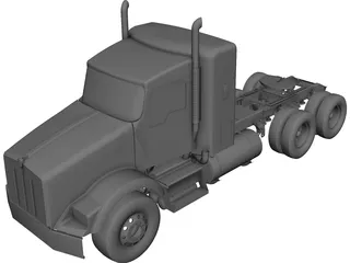 Kenworth T800 Tandem Truck CAD 3D Model