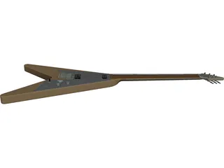 Flying V Guitar CAD 3D Model