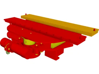 Forklift Rotator Attachment CAD 3D Model