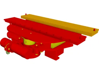 Forklift Rotator Attachment 3D Model