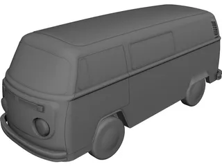 Volkswagen T2B CAD 3D Model