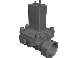 Burket Solenoid Valve 5281 1 1/4 inch CAD 3D Model