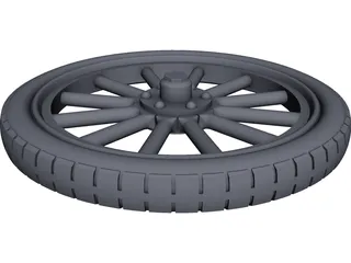 Wheel Rear Ford T 3D Model