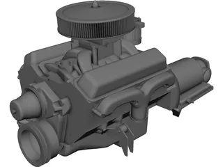 Engine V8 Chevelle CAD 3D Model