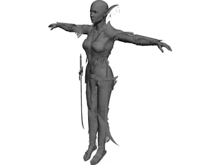 Night Elf Luna 3D Model