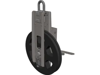 Cable Counting Pulley CAD 3D Model